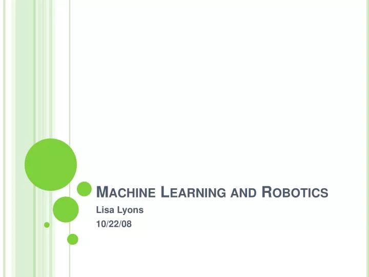 machine learning and robotics