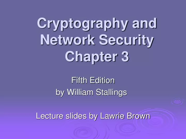 cryptography and network security chapter 3