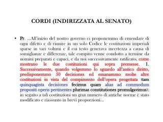 cordi indirizzata al senato