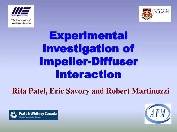 experimental investigation of impeller diffuser interaction