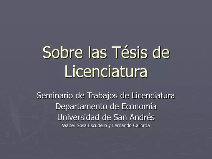 sobre las t sis de licenciatura