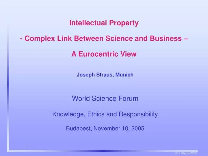 intellectual property complex link between science and business a eurocentric view