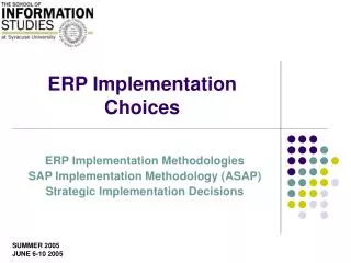 ERP Implementation Choices