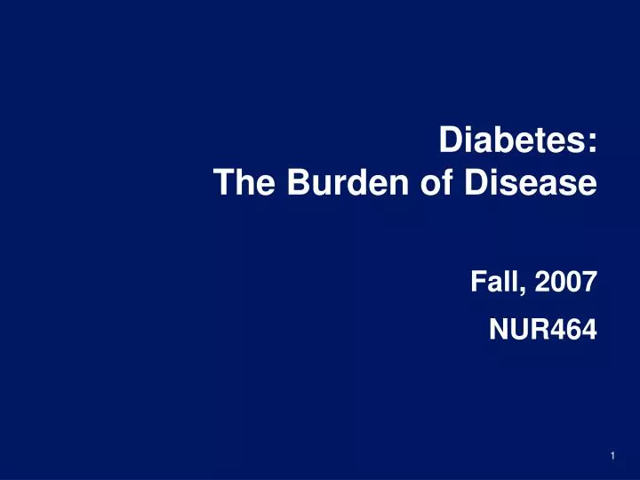 diabetes the burden of disease