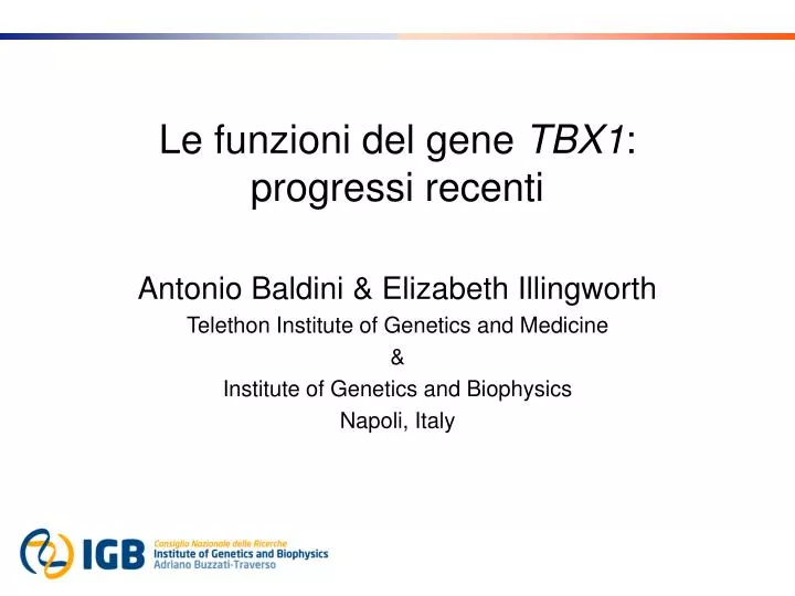 le funzioni del gene tbx1 progressi recenti