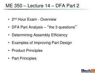 ME 350 – Lecture 14 – DFA Part 2