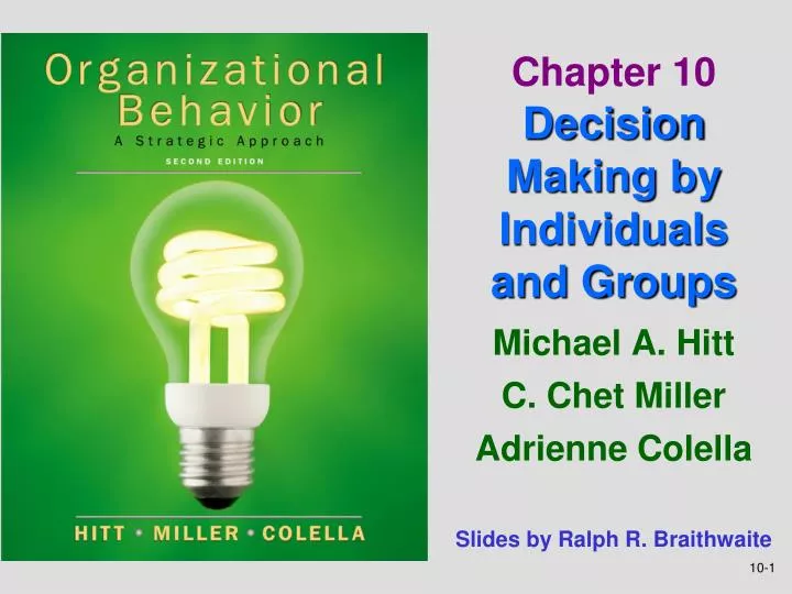 chapter 10 decision making by individuals and groups