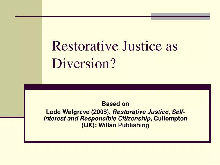 restorative justice as diversion