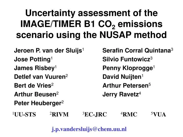 uncertainty assessment of the image timer b1 co 2 emissions scenario using the nusap method