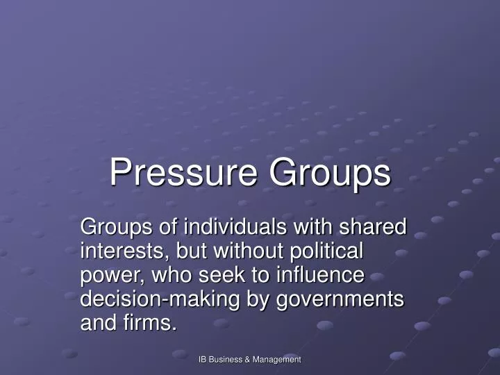 pressure groups