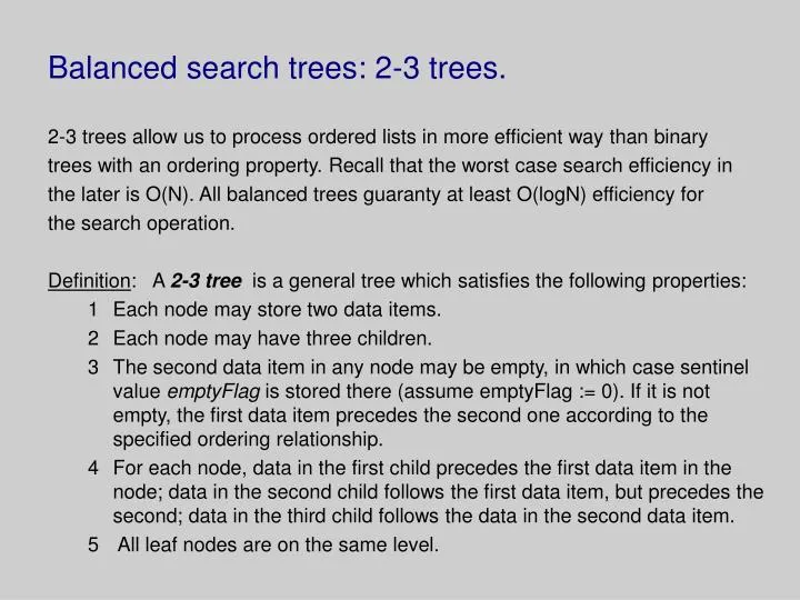 balanced search trees 2 3 trees