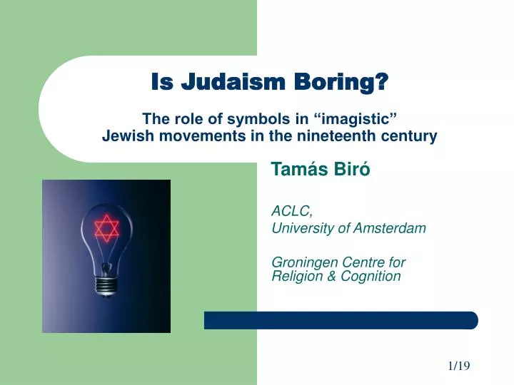 is judaism boring the role of symbols in imagistic jewish movements in the nineteenth century