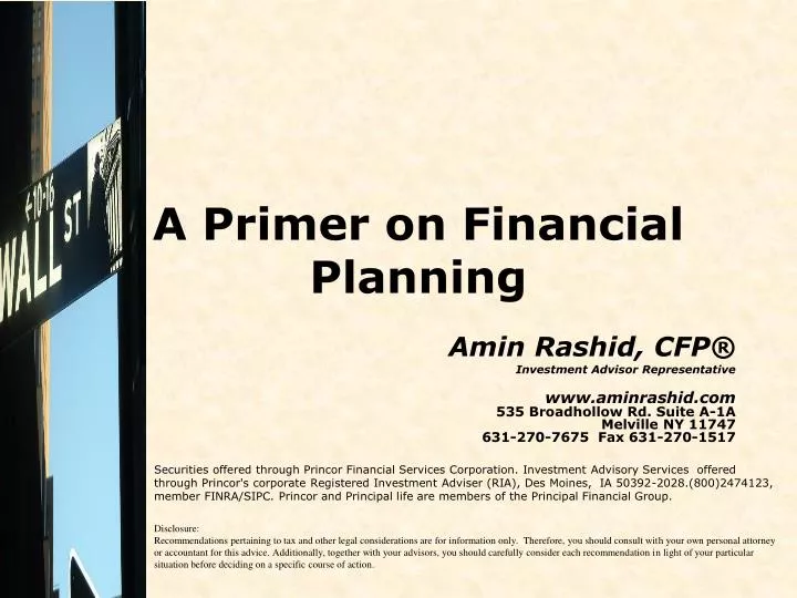 a primer on financial planning