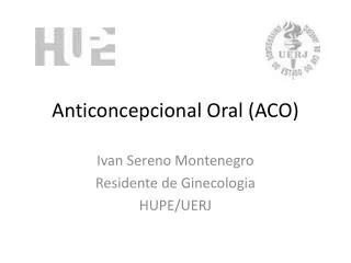 anticoncepcional oral aco