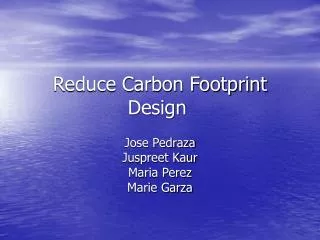 Reduce Carbon Footprint Design
