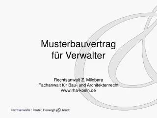 musterbauvertrag f r verwalter