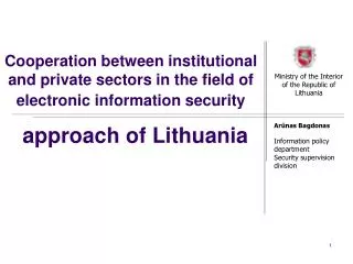 Cooperation between i nstitutional and private sectors in the field of electronic information security