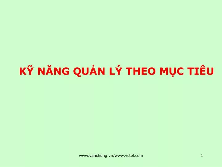 k n ng qu n l theo m c ti u