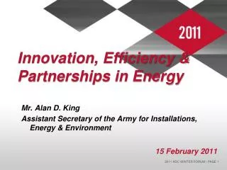 Innovation, Efficiency &amp; Partnerships in Energy