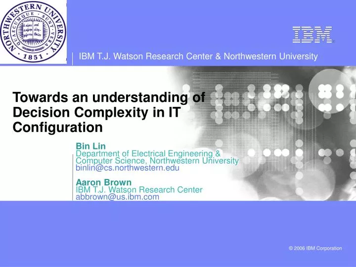 towards an understanding of decision complexity in it configuration