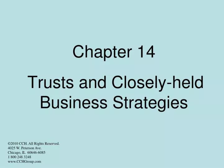 chapter 14 trusts and closely held business strategies