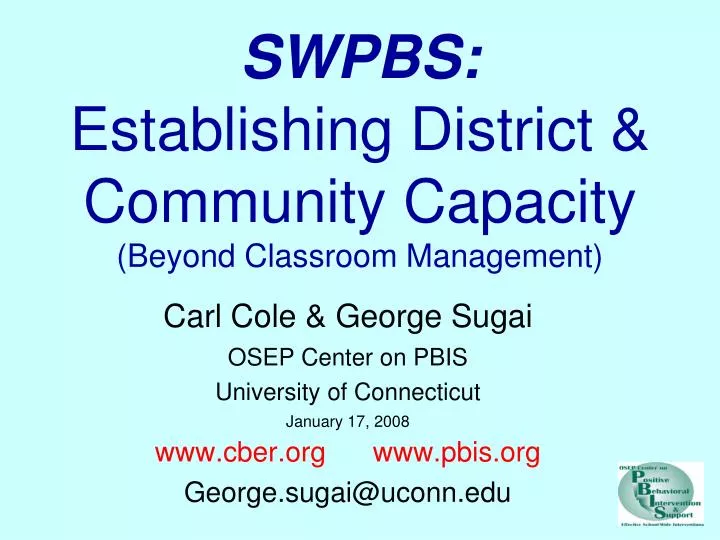 swpbs establishing district community capacity beyond classroom management