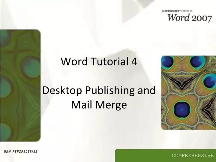 word tutorial 4 desktop publishing and mail merge