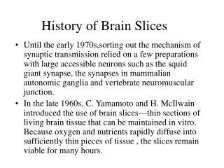 History of Brain Slices