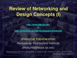 Review of Networking and Design Concepts (I)
