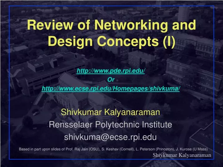 review of networking and design concepts i