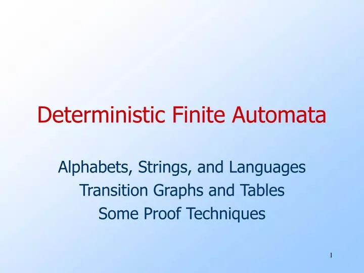 deterministic finite automata