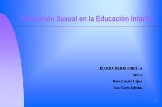 Educación Sexual en la Educación Infantil