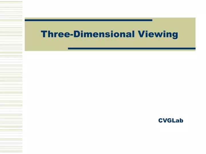 three dimensional viewing