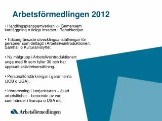 Arbetsf ö rmedlingen 2012