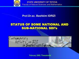 STATUS OF SOME NATIONAL AND SUB-NATIONAL SDI’s