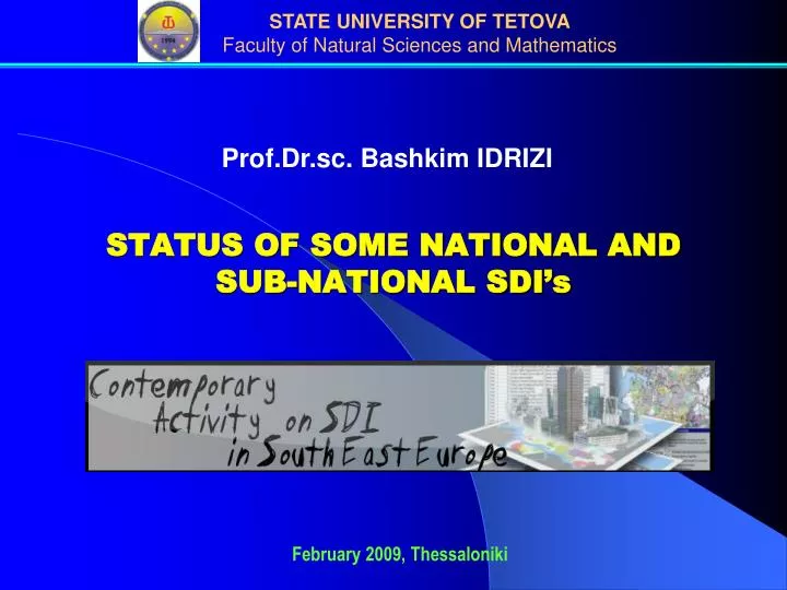 status of some national and sub national sdi s