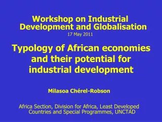 Typology of African economies and their potential for industrial development