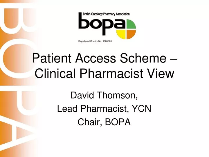 patient access scheme clinical pharmacist view