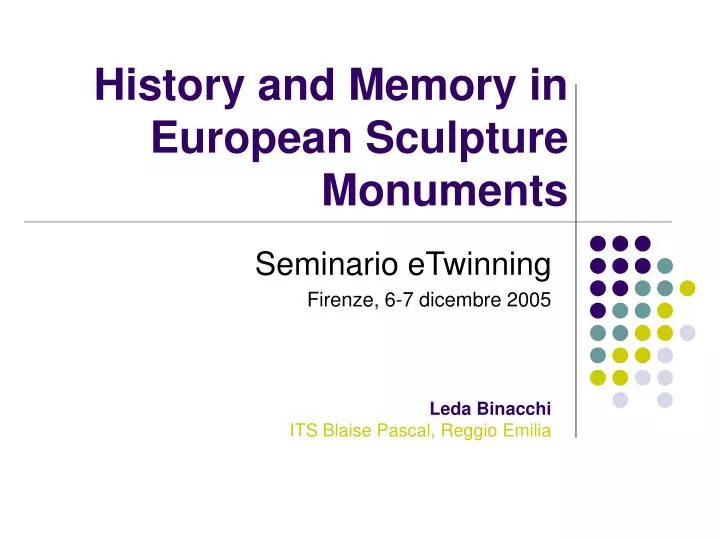 history and memory in european sculpture monuments