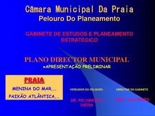 Câmara Municipal Da Praia Pelouro Do Planeamento GABINETE DE ESTUDOS E PLANEAMENTO ESTRATÉGICO