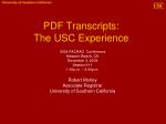 PDF Transcripts: The USC Experience - slide 1