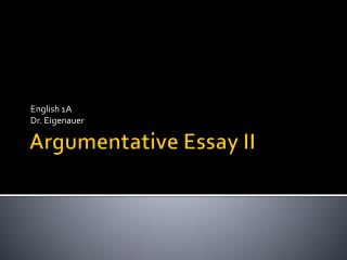Argumentative Essay II