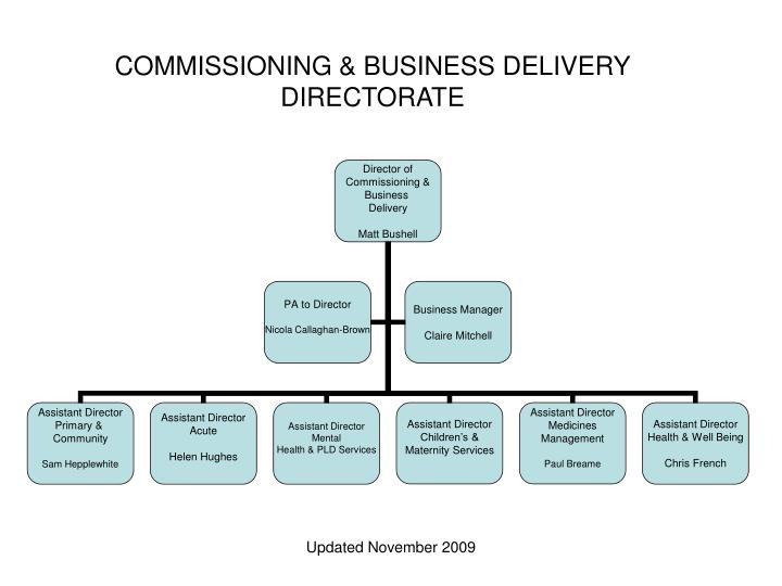 commissioning business delivery directorate