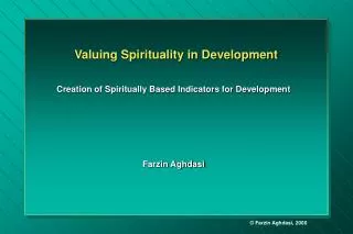 Valuing Spirituality in Development
