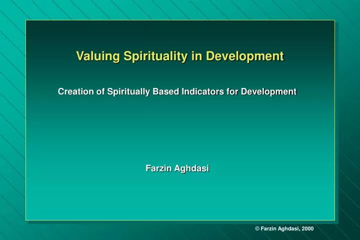 valuing spirituality in development