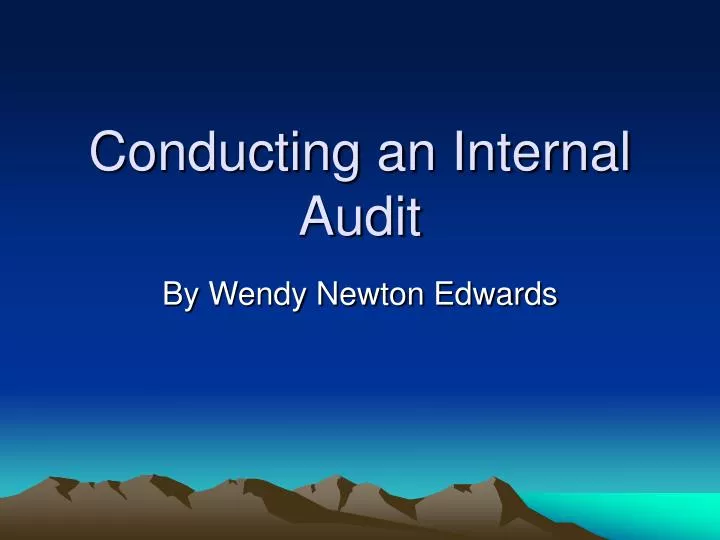 conducting an internal audit