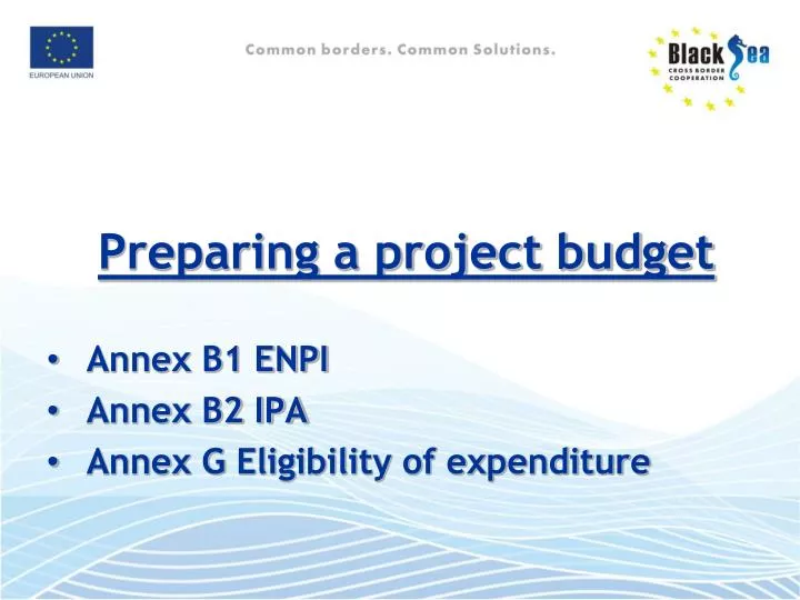 preparing a project budget