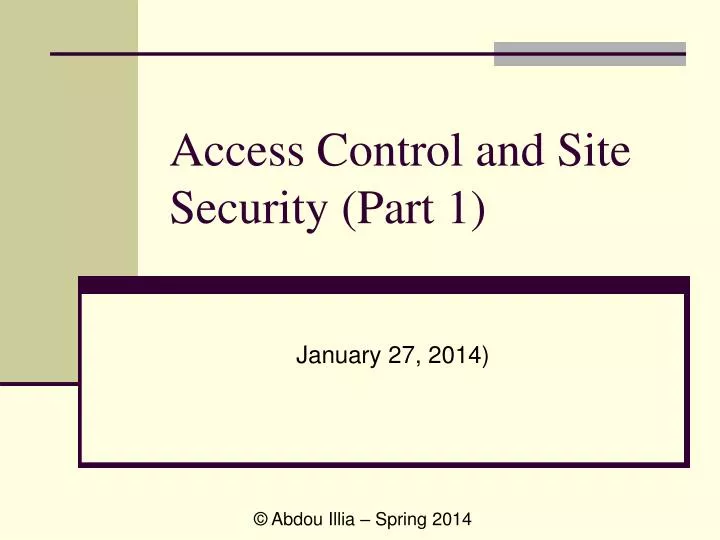access control and site security part 1