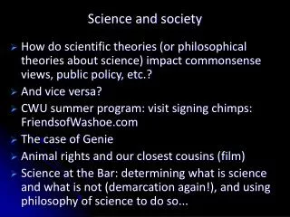 Science and society