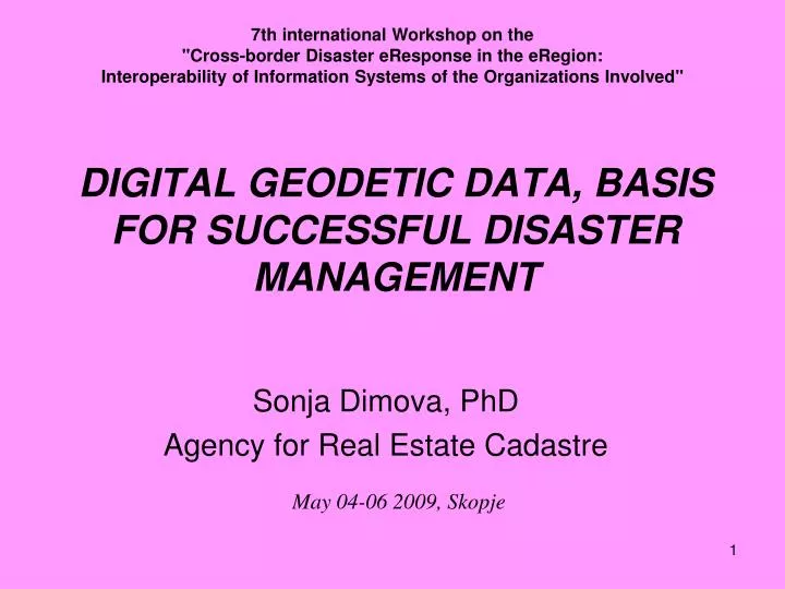 digital geodetic data basis for successful disaster management
